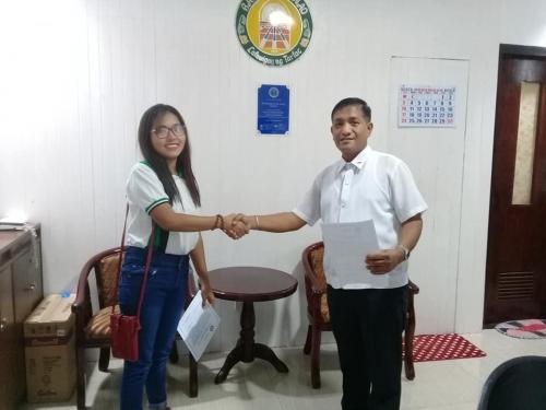 Oathtaking of the Newly Appointed SK Chairperson of Barangay Carmen November 11, 2019